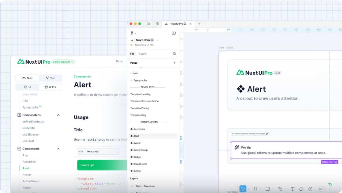 A screenshot of Nuxt UI Code & Figma Kit